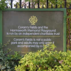 Entrance Board at Coram's Fields